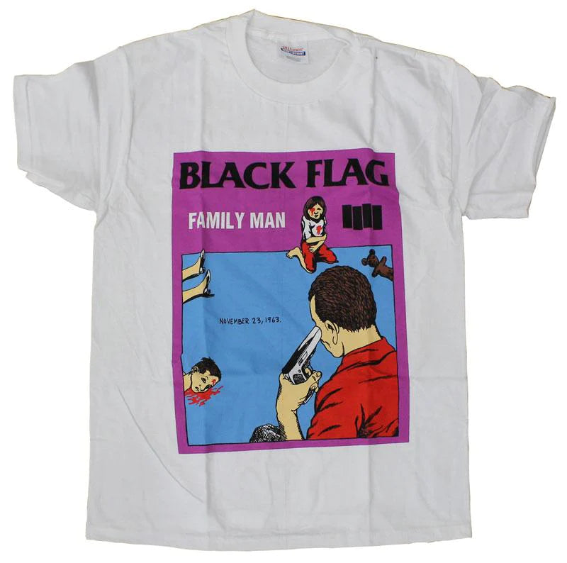 BLACK FLAG FAMILY MAN T-SHIRT WHITE