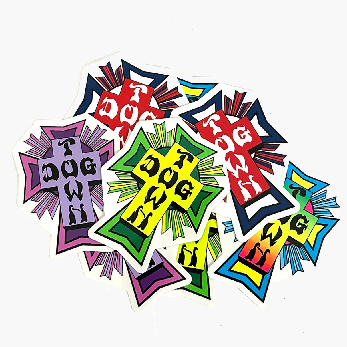 DOGTOWN CROSS LOGO STICKER MEDIUM