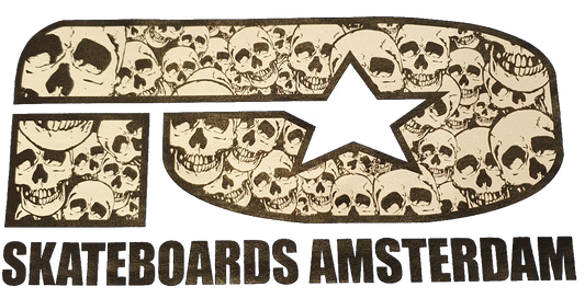 IO SKATEBOARDS AMSTERDAM T-SHIRT SKULL LOGO BLACK