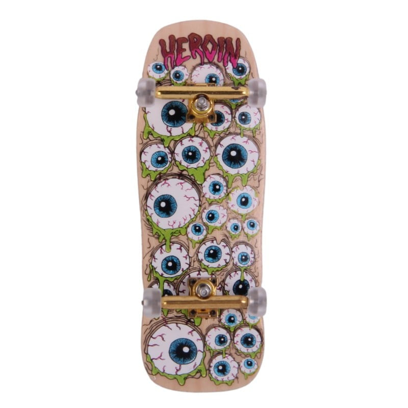 CUSTOM PRO X HEROIN SKATEBOARDS EYES FINGERBOARD COMPLETE