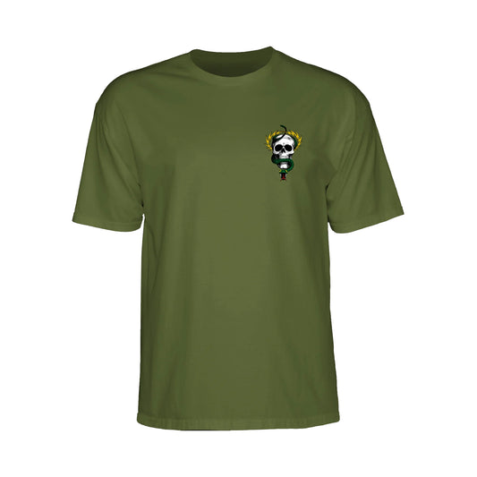 POWELL PERALTA MIKE MCGILL SKULL&SNAKE T-SHIRT MIL GREEN