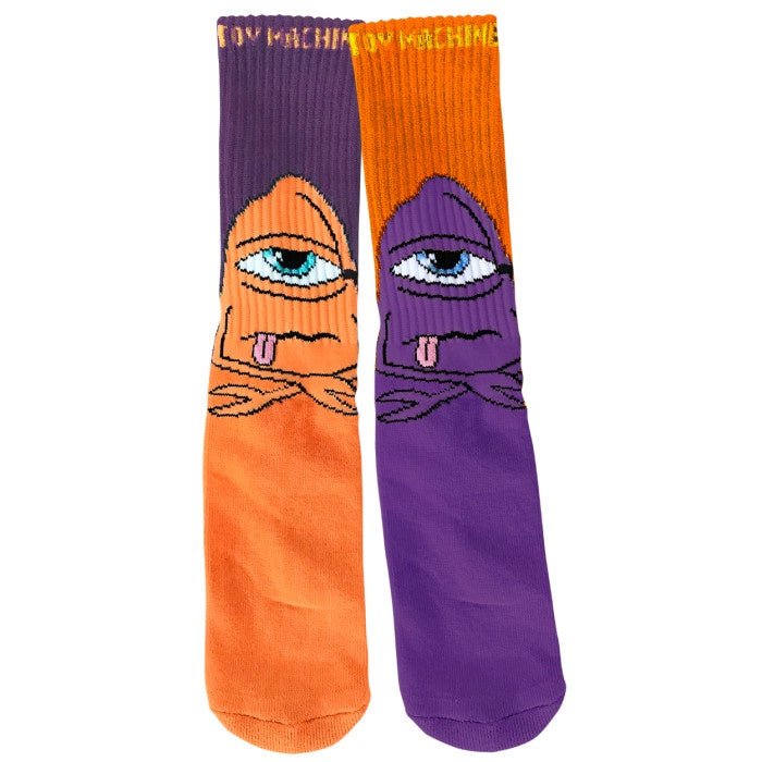 TOY MACHINE BORED SECT SOCK PURPLE/ORANGE