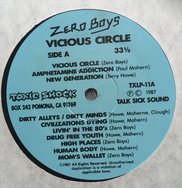 Zero Boys–Vicious Circle 2nd Hand Toxic Shock