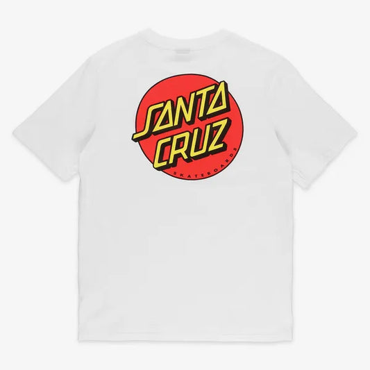 SANTA CRUZ CLASSIC DOT CHEST T-SHIRT WHITE