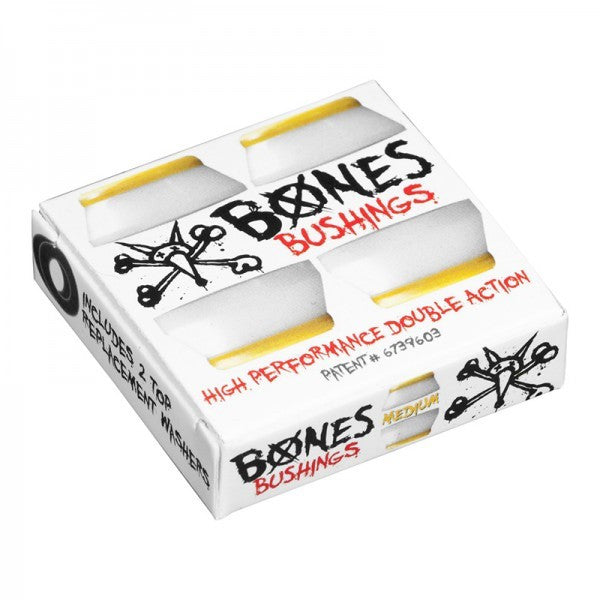 BONES HARDCORE BUSHINGS MEDIUM 91A WHITE - Skateboards Amsterdam