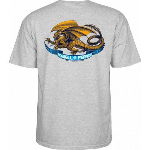POWELL PERALTA OVAL DRAGON YOUTH T-SHIRT GRAY