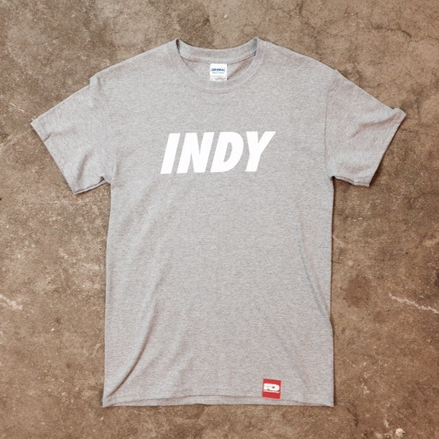 SKATEBOARDS AMSTERDAM T-SHIRT INDY LOGO WHITE ON GREY HEATHER - Skateboards Amsterdam