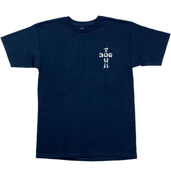 DOGTOWN CROSS COLOR LOGO T-SHIRT NAVY