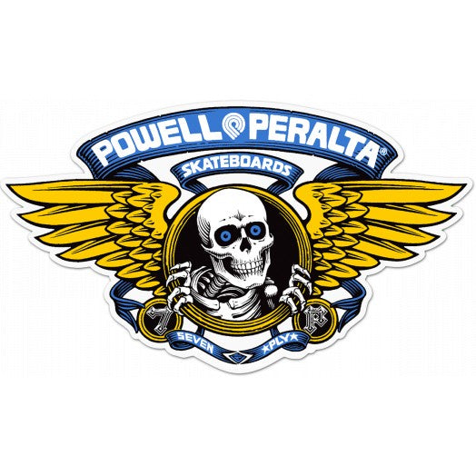POWELL PERALTA WINGED RIPPER BLUE STICKER 5 INCH