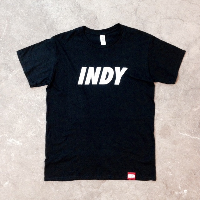 SKATEBOARDS AMSTERDAM T-SHIRT INDY LOGO WHITE ON BLACK - Skateboards Amsterdam