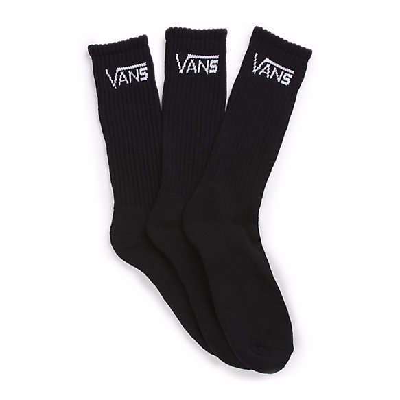 VANS CLASSIC CREW 3-PACK BLACK - Skateboards Amsterdam