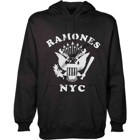 RAMONES RETRO EAGLE NYC HOODED SWEATER BLACK