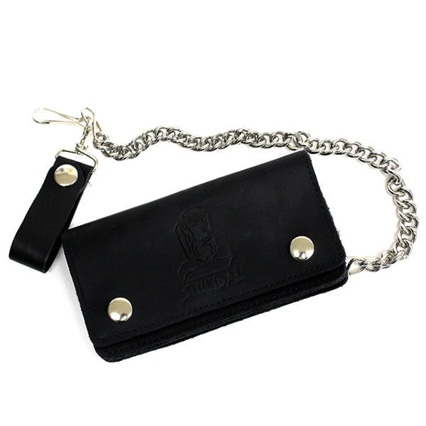 SUICIDAL LEATHER CHAIN WALLET BLACK