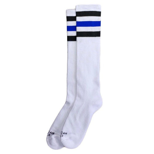 AMERICAN SOCKS KNEE HIGH PRANKSTER WHITE/BLACK-BLUE