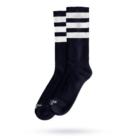 AMERICAN SOCKS MID HIGH BACK IN BLACK BLACK/WHITE-WHITE-WHITE