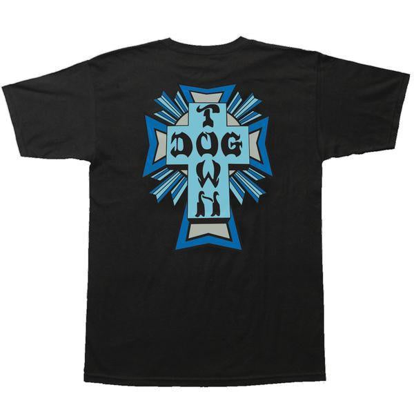 DOGTOWN CROSS COLOR LOGO T-SHIRT BLACK