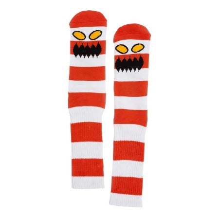 TOY MACHINE MONSTER BIG STRIPE SOCK RED