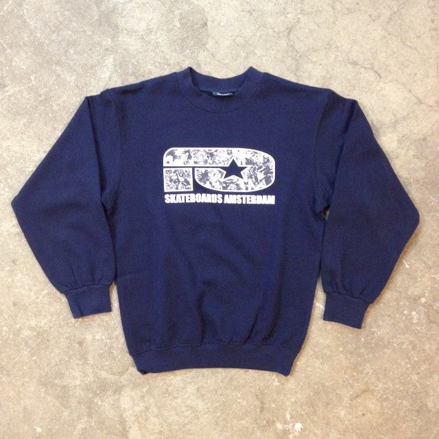 SKATEBOARDS AMSTERDAM CREWNECK INDY LOGO WHITE ON CHOCOLATE - Skateboards Amsterdam