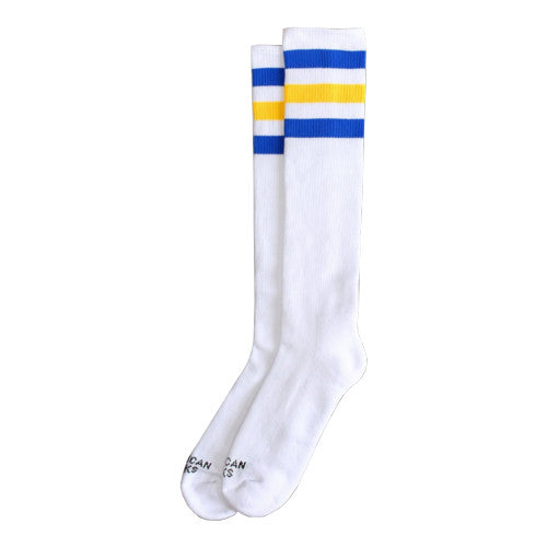 AMERICAN SOCKS KNEE HIGH OBI WAN WHITE/BLUE-YELLOW-BLUE