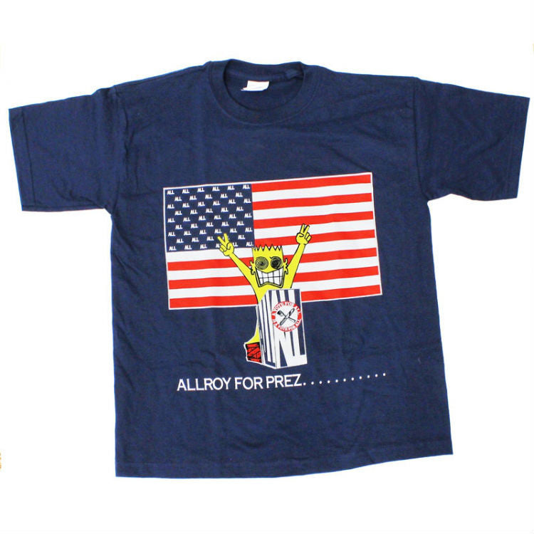 ALL ALLROY FOR PREZ T-SHIRT NAVY - Skateboards Amsterdam