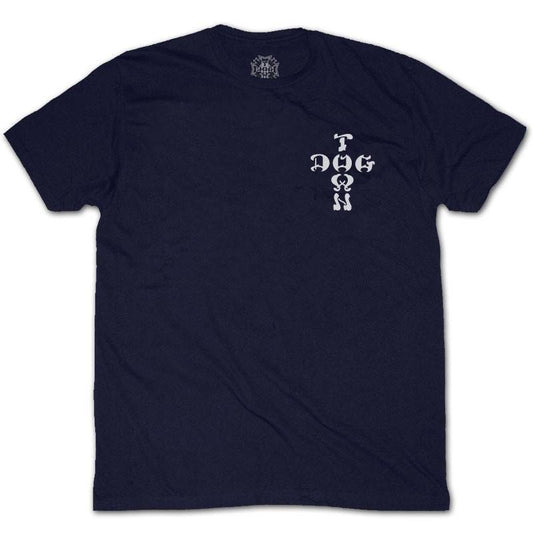 DOGTOWN CROSS LOGO T-SHIRT NAVY/WHITE