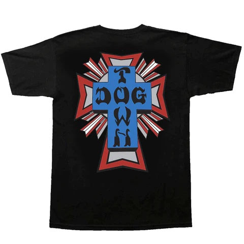 DOGTOWN CROSS LOGO T-SHIRT RED/BLUE