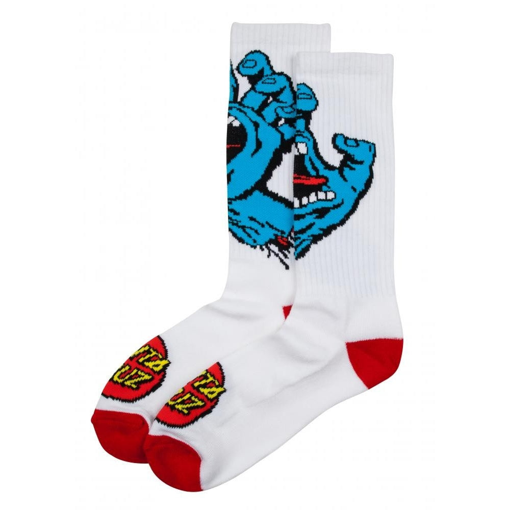 SANTA CRUZ SCREAMING HAND YOUTH SOCK WHITE
