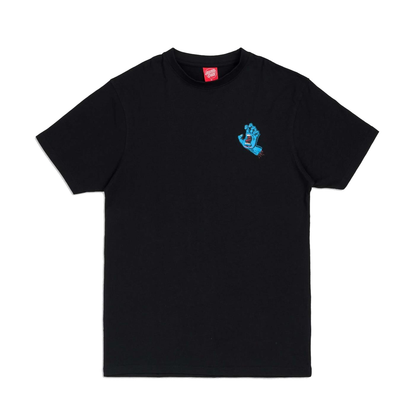 SANTA CRUZ SCREAMING HAND CHEST ORGANIC T-SHIRT BLACK