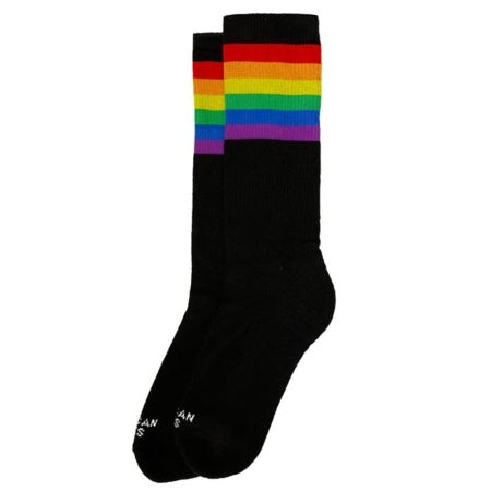AMERICAN SOCKS MID HIGH RAINBOW PRIDE BLACK