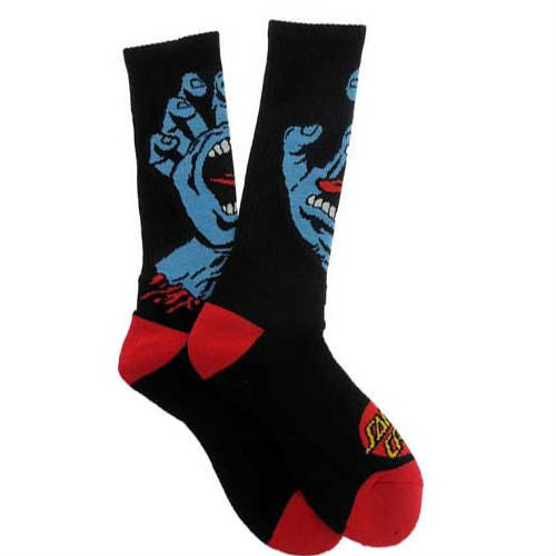 SANTA CRUZ SCREAMING HAND SOCK BLACK - Skateboards Amsterdam