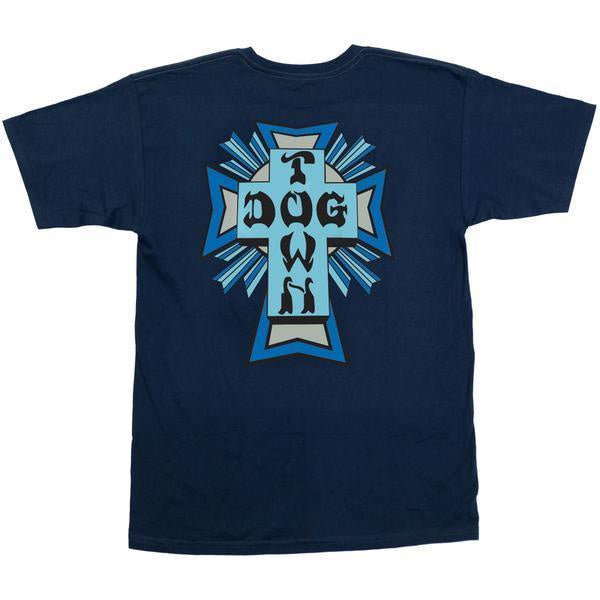 DOGTOWN CROSS COLOR LOGO T-SHIRT NAVY