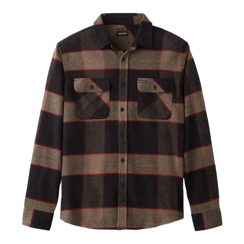 BRIXTON BOWERY L/S SHIRT HEATHER GREY/CHARCOAL