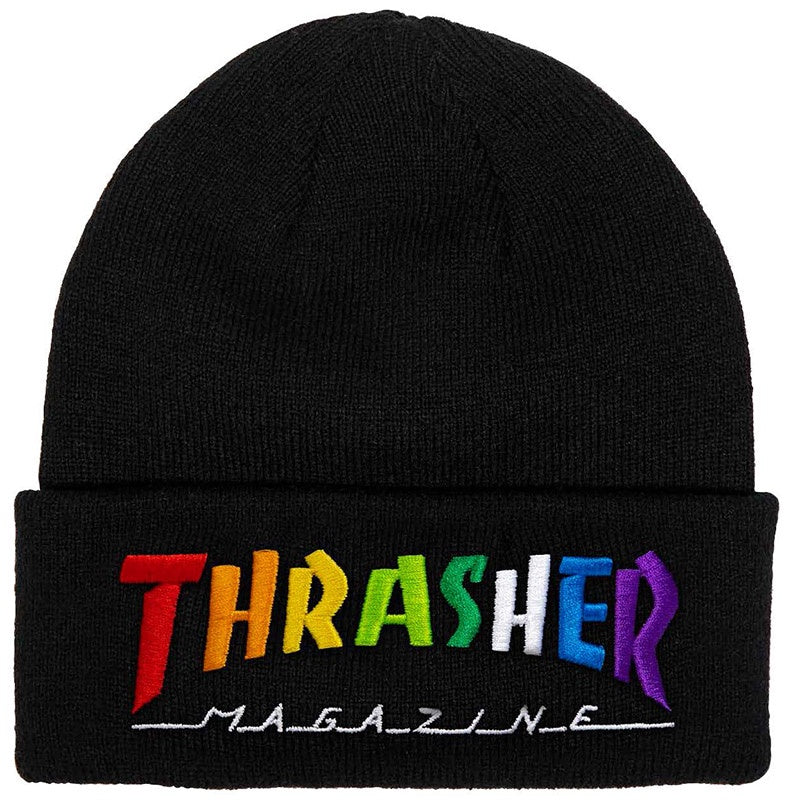 THRASHER RAINBOW MAG BEANIE BLACK