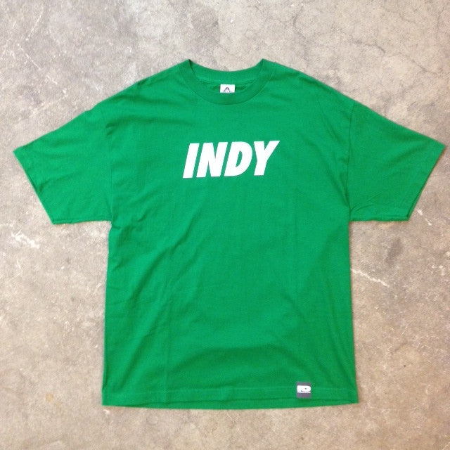 SKATEBOARDS AMSTERDAM T-SHIRT INDY LOGO WHITE ON GREEN - Skateboards Amsterdam