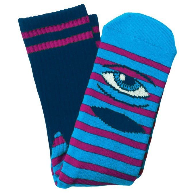 TOY MACHINE SECT EYE STRIPE SOCK NAVY/PURPLE - Skateboards Amsterdam