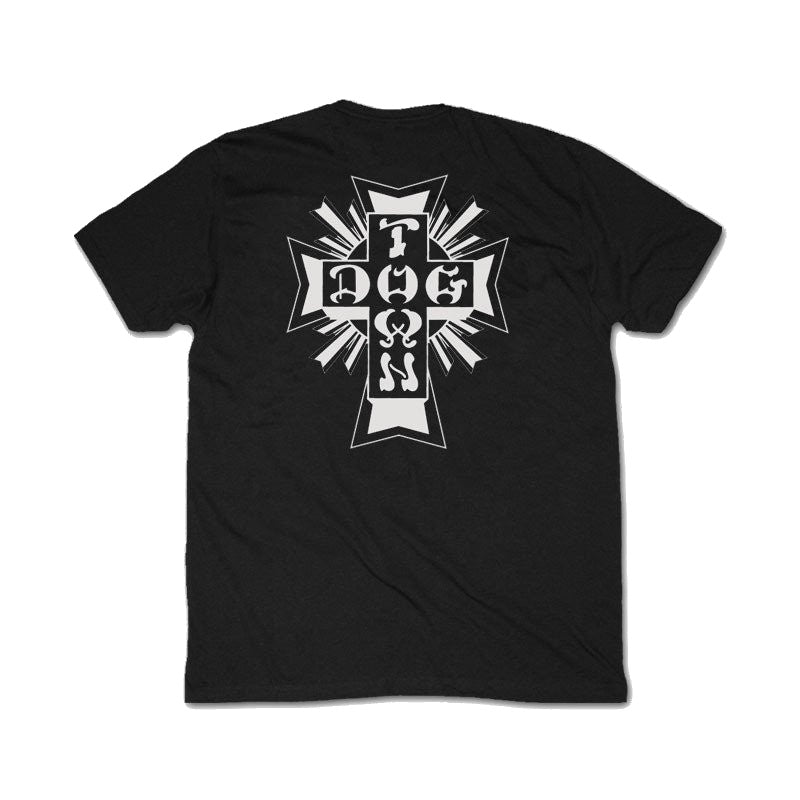 DOGTOWN CROSS LOGO T-SHIRT BLACK/WHITE