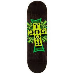 DOGTOWN STREET CROSS GREEN CROSS ON BLACK 9.0