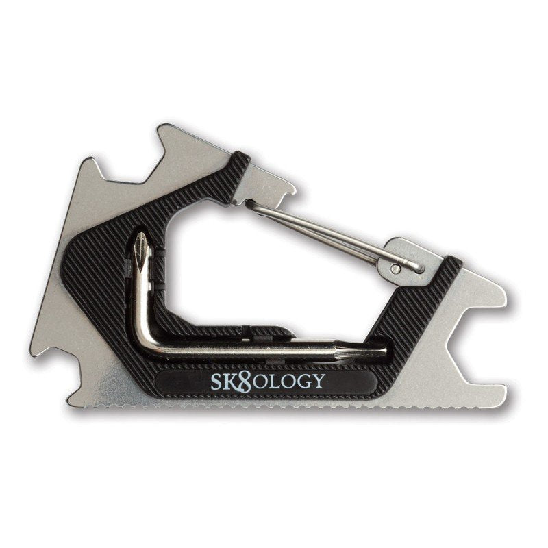 SK8OLOGY CARABINER TOOL SILVER/BLACK 2.0