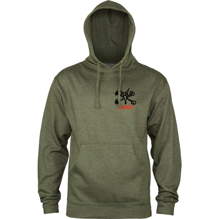 POWELL PERALTA RAT BONES HOODED SWEATER ARMY HEATHER