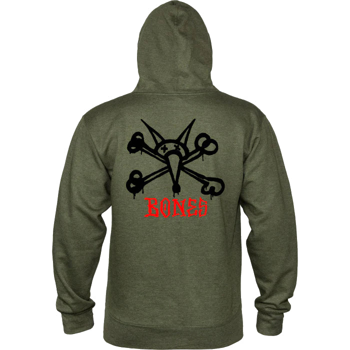 POWELL PERALTA RAT BONES HOODED SWEATER ARMY HEATHER