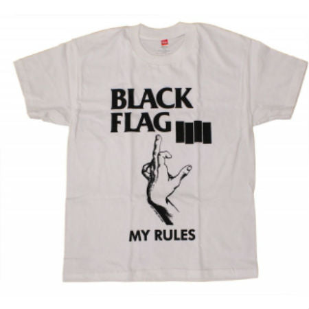 BLACK FLAG MY RULES T-SHIRT WHITE - Skateboards Amsterdam