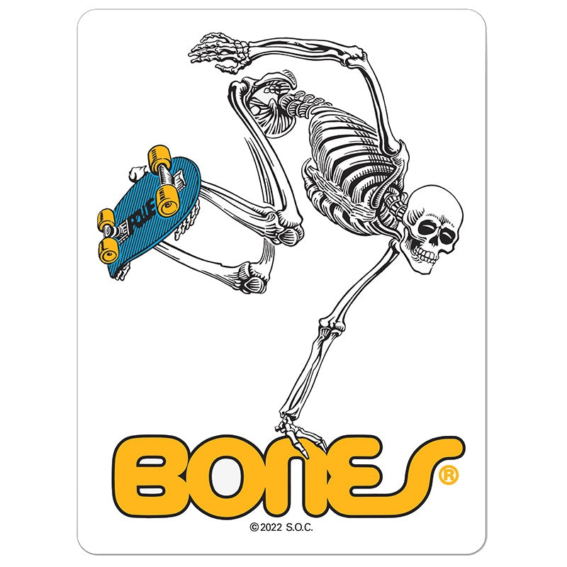 POWELL PERALTA SKATEBOARD SKELETON STICKER CLEAR