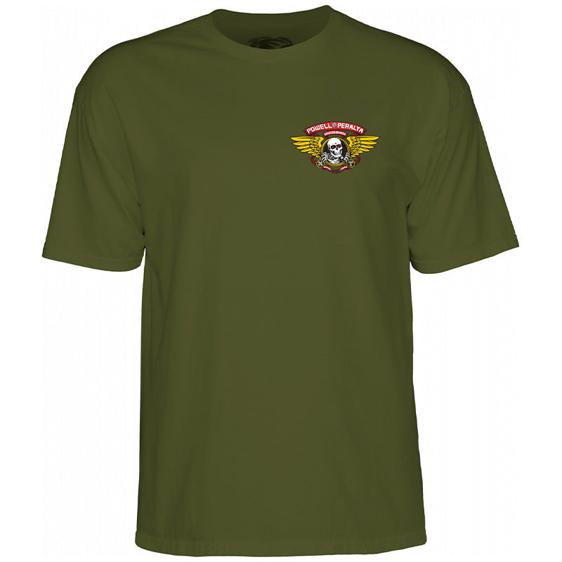 POWELL PERALTA WINGED RIPPER T-SHIRT MILITARY GREEN