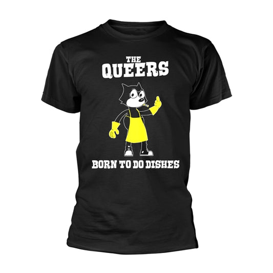 QUEERS BORN TO DO THE DISHES T-SHIRT BLACK