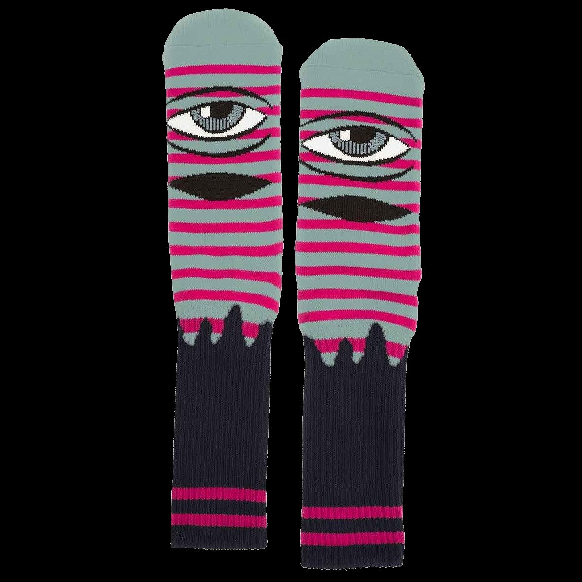 TOY MACHINE SECT EYE STRIPE SOCK SAGE/BLACK