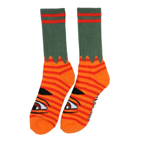 TOY MACHINE SECT EYE STRIPE SOCK ORANGE/ARMY