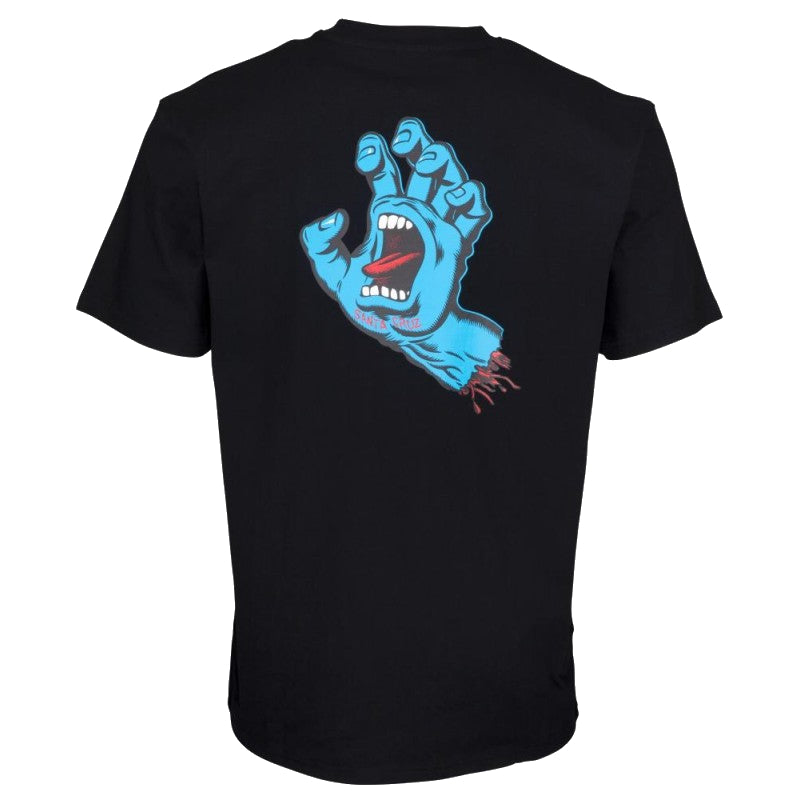 SANTA CRUZ SCREAMING HAND CHEST ORGANIC T-SHIRT BLACK