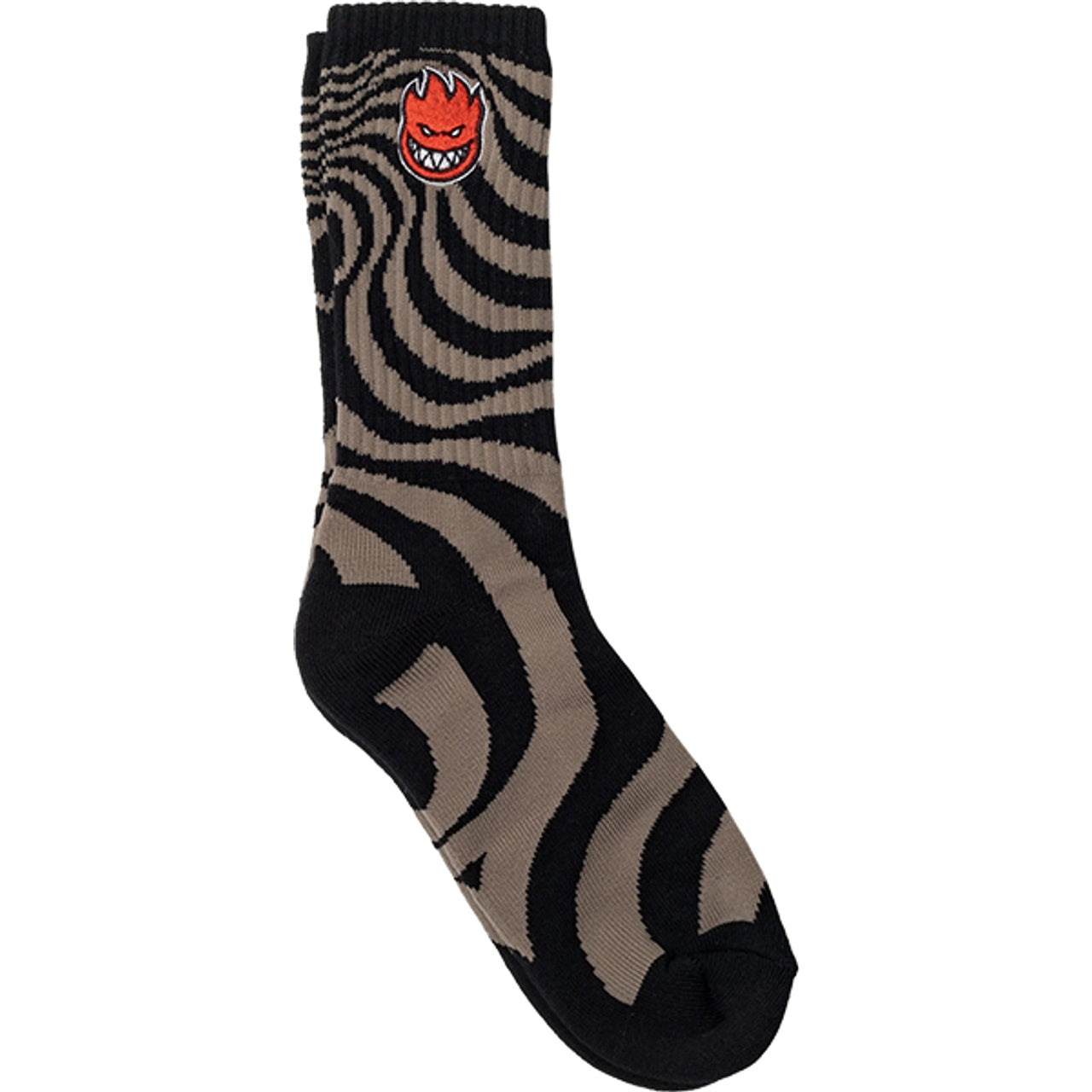 SPITFIRE BIGHEAD FILL EMB SWIRL SOCK TAN/BLACK