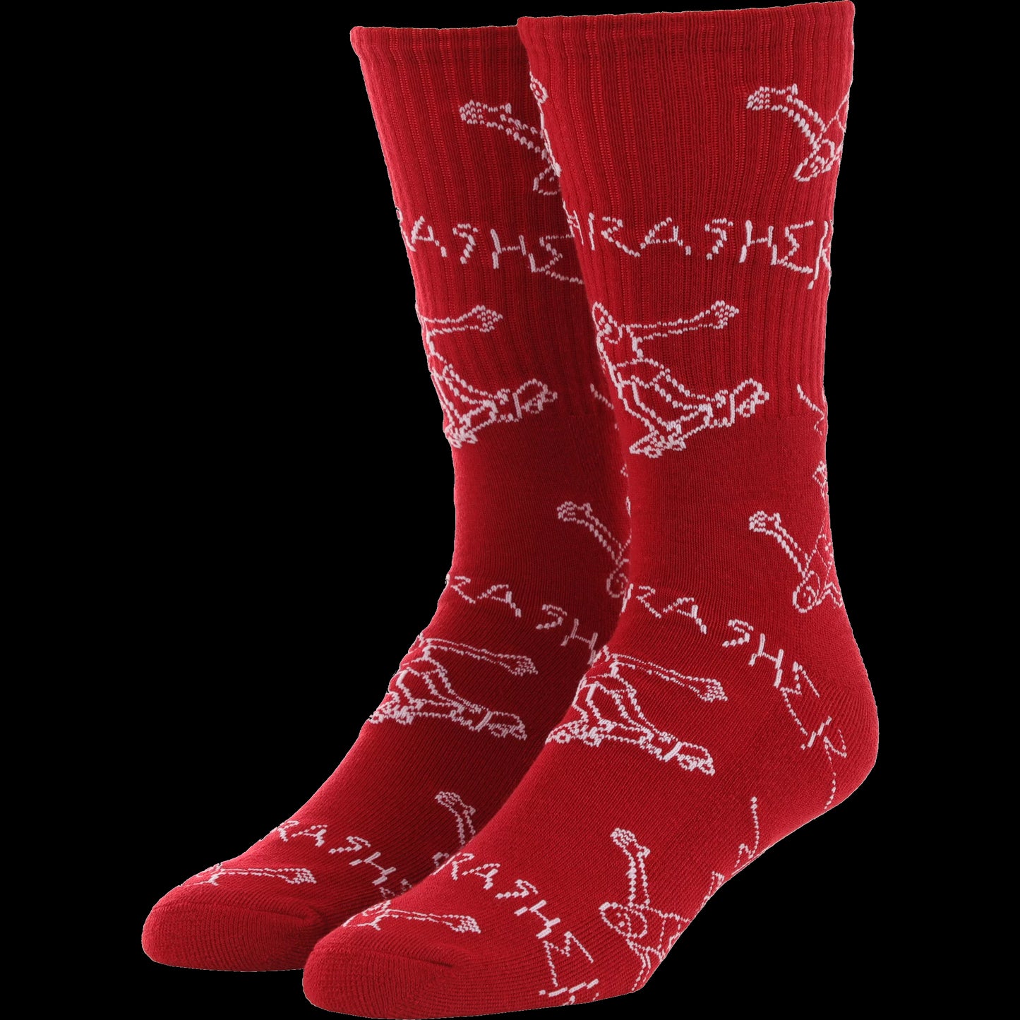 THRASHER GONZ LOGO CREW SOCKS RED