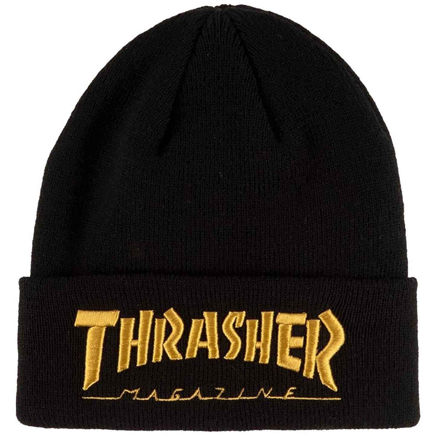 THRASHER EMBROIDERED LOGO BEANIE BLACK/GOLD